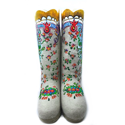 Валенки "Макушка лета" на подошве ТЭП бежевая (011А) фото 6