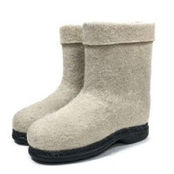 Полуваленки мужские белые на подошве (001КМ-90370М)