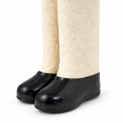 Валенки женские белые с черными галошами (001Ж-СЧ)