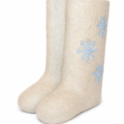 Валенки женские из овечьей шерсти "Мороз и солнце" с отделкой (002В)