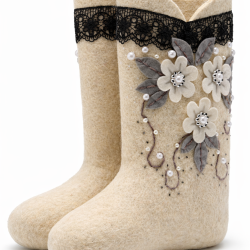 Женские валенки "Нежность кружева" (0136АП)