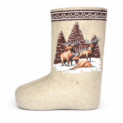 Валенки декорированные "Олени" (075А)  37 размер 