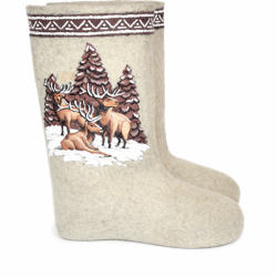 Валенки декорированные "Олени" (075А)  37 размер 
