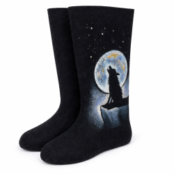 Валенки "Волк и луна" (148А)