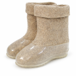 Полуваленки серые женские с прозрачными галошами (200КЖ-СП)