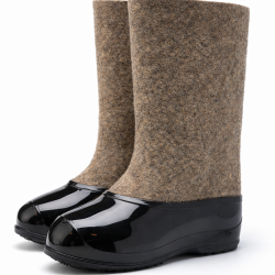 Валенки серые женские с черными галошами (200Ж-СЧ)