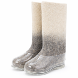 Валенки женские комбинированные с прозрачными галошами (300Ж-СП)