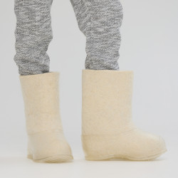 Валенки белые с прозрачными галошами (001д-СП)