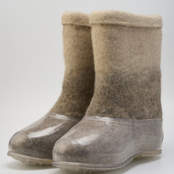 Полуваленки женские комбинированные с прозрачными галошами (300КЖ-СП)