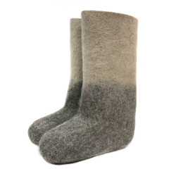 Валенки ручной валки комбинированные серый войлок (300Ж)