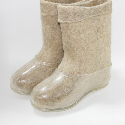 Полуваленки мужские серые с прозрачными галошами (200КМ-СП)