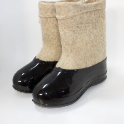 Полуваленки мужские серые с черными галошами (200КМ-СЧ)