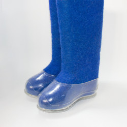 Валенки мужские синие с прозрачными галошами (500М-СП)
