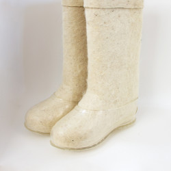 Валенки белые мужские с прозрачными галошами (001М-СП)