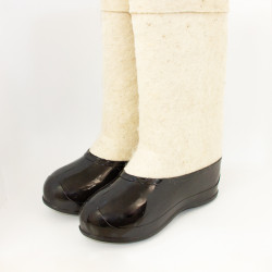 Валенки белые мужские с черными галошами (001М-СЧ)