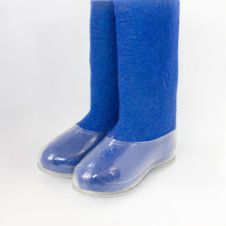 Валенки женские синие с прозрачными галошами (500Ж-СП)