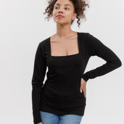 Лонгслив с прямым декольте (Л101Ч)