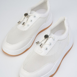 Кроссовки женские белые,  LL100-2