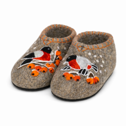 Тапочки женские "Снегири на рябине" (Т029Н)