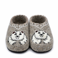 Тапочки из войлока с вышивкой "Белый Медведь" (Т275Н)