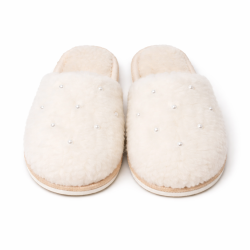 Тапочки меховые с бусинами (ТОБ22) 