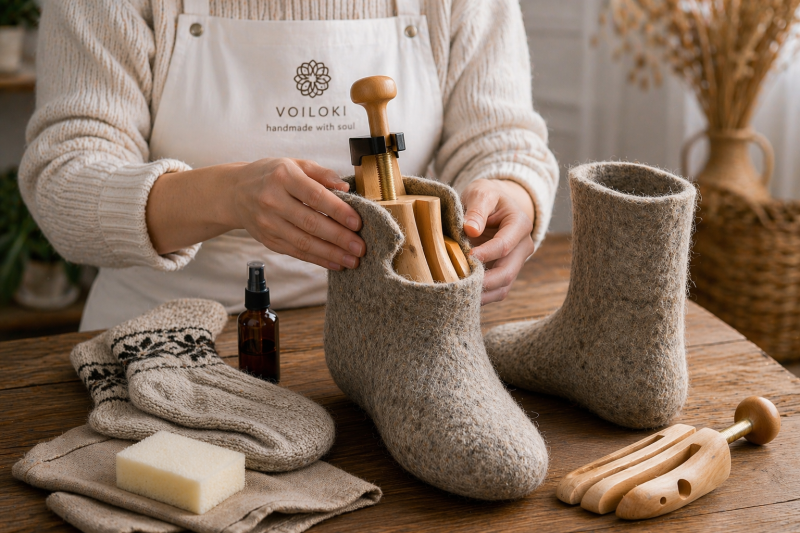 Как растянуть и изменить форму валенок