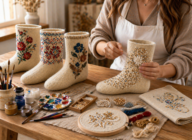 Как усовершенствовать валенки: декор