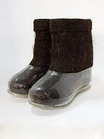 Полуваленки женские черные с прозрачными галошами (100КНЖ-СП)