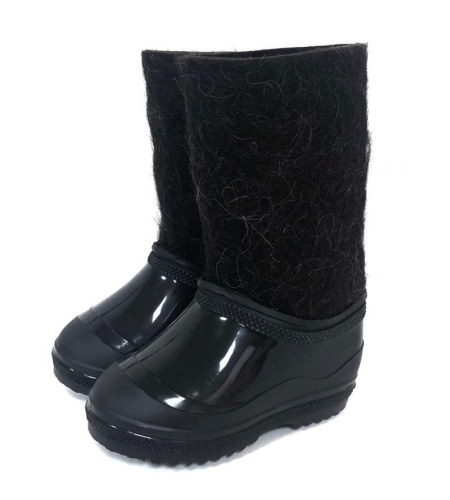 Валенки чёрные с черными галошами (100НД-СЧ)