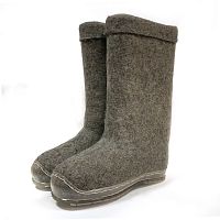 Валенки серые на силиконовой подошве с высоким голенищем (200М-ПСП)