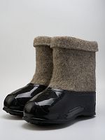 Полуваленки серые женские с черными галошами (200КЖ-СЧ)