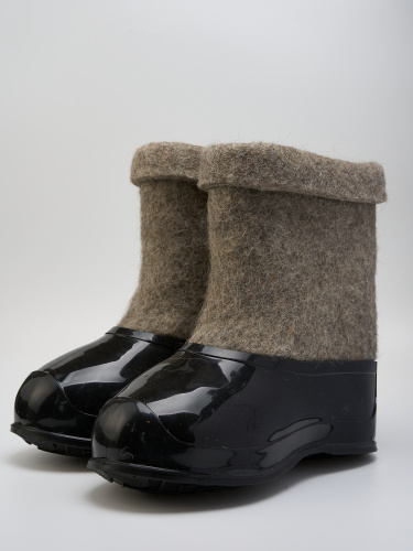 Полуваленки мужские серые с черными галошами (200КМ-СЧ)