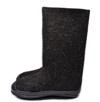 Валенки черные на черной силиконовой подошве (100Нм-ПСЧ)