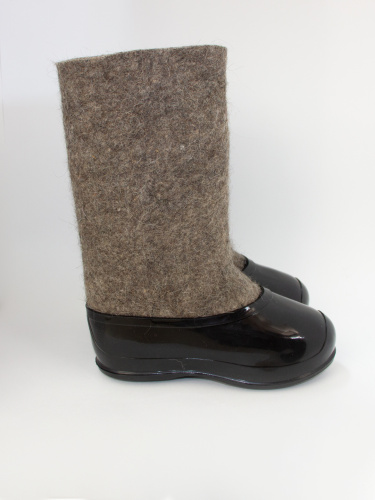 Валенки серые женские с черными галошами (200Ж-СЧ) фото 3