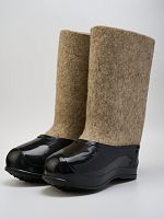 Валенки серые мужские с черными галошами (200М-СЧ)