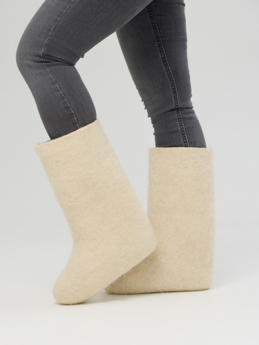 Валенки из натуральной овечьей шерсти белые (001Ж)