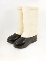 Валенки белые мужские с черными галошами (001М-СЧ)