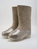 Валенки серые мужские с прозрачными галошами (200М-СП)