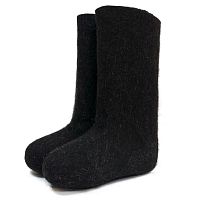 Валенки черные из натуральной овечьей шерсти (100НЖ)
