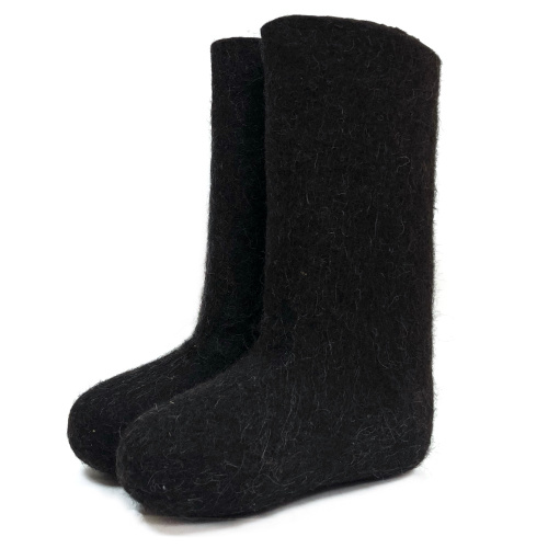Валенки черные из натуральной овечьей шерсти (100НЖ)