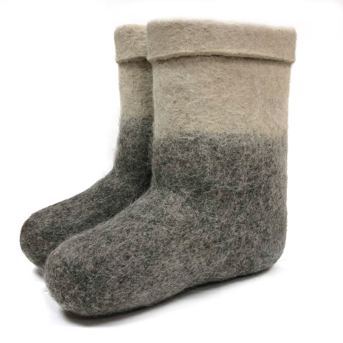 Полуваленки серые комбинированные из овечьей шерсти (300КЖ)