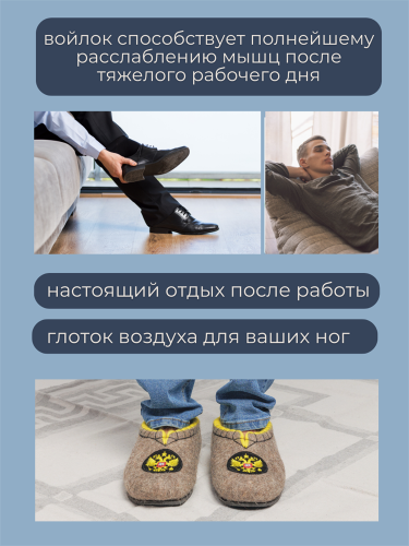 Тапочки мужские "Герб РФ" (Т357) фото 10