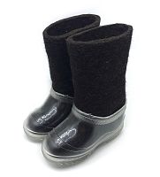 Валенки чёрные с прозрачными галошами (100Нд-СП)