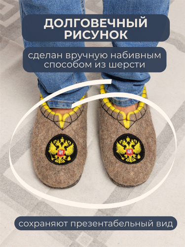 Тапочки мужские "Герб РФ" (Т357) фото 4