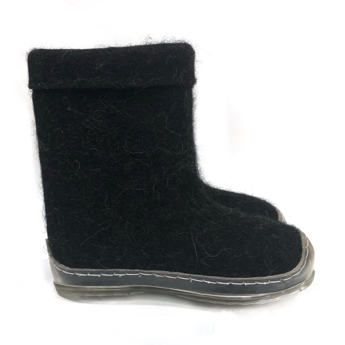 Полуваленки чёрные на силиконовой подошве (100КНМ-ПСП) фото 5