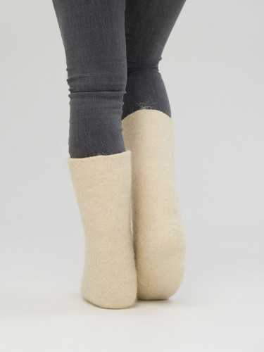 Валенки из натуральной овечьей шерсти белые (001Ж) фото 3