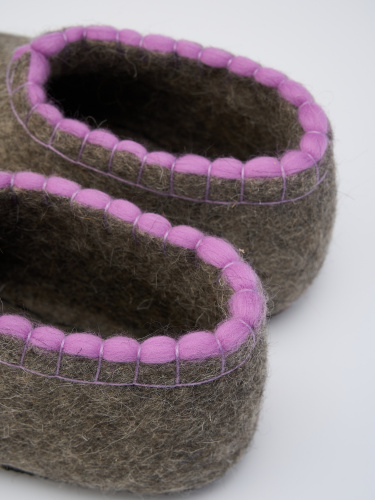 Тапочки женские с фиолетовой обшивкой (Т333) фото 7 Тапочки женские с фиолетовой обшивкой (Т333) фото 7