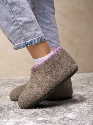 Тапочки женские с фиолетовой обшивкой (Т333) фото 4 Тапочки женские с фиолетовой обшивкой (Т333) фото 4