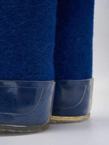 Валенки женские синие с прозрачными галошами (500Ж-СП) фото 5