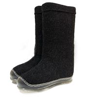 Валенки мужские чёрные натуральные на подошве (100НМ-ПСП)